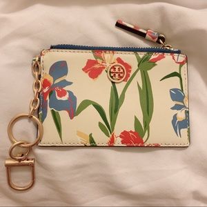 Tory burch robinson floral card holder